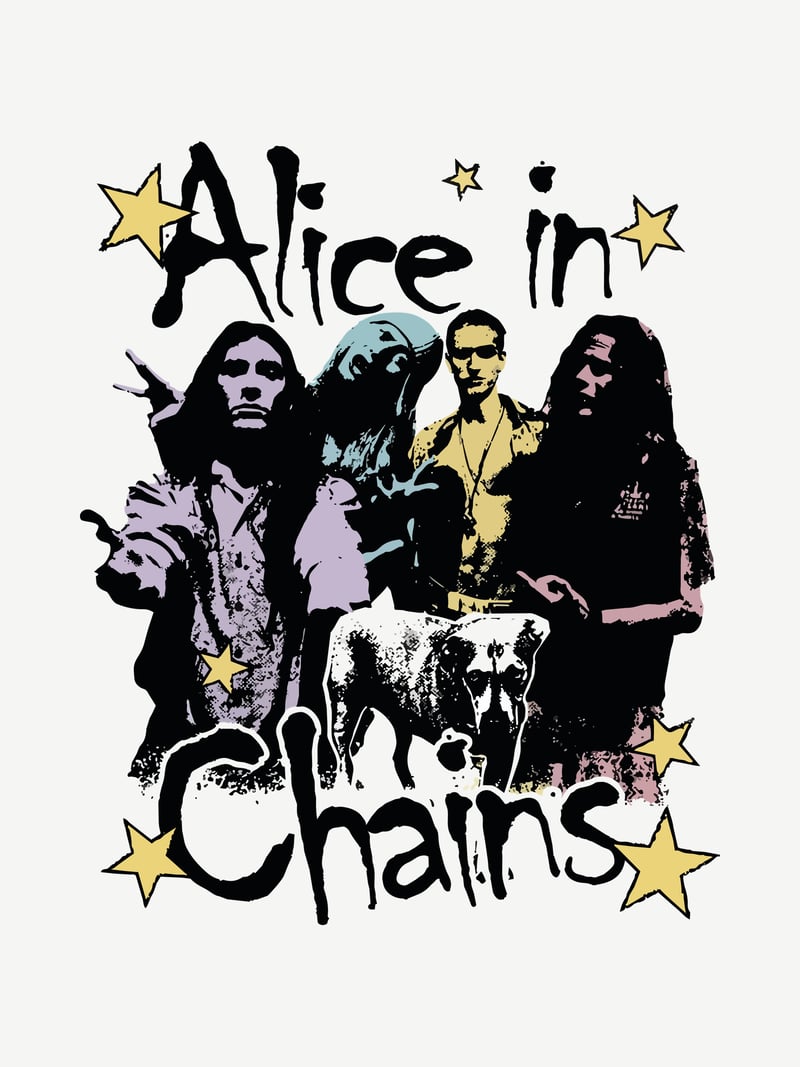 Alice in Chains baskısının kendisi, ürün üzerinde değil