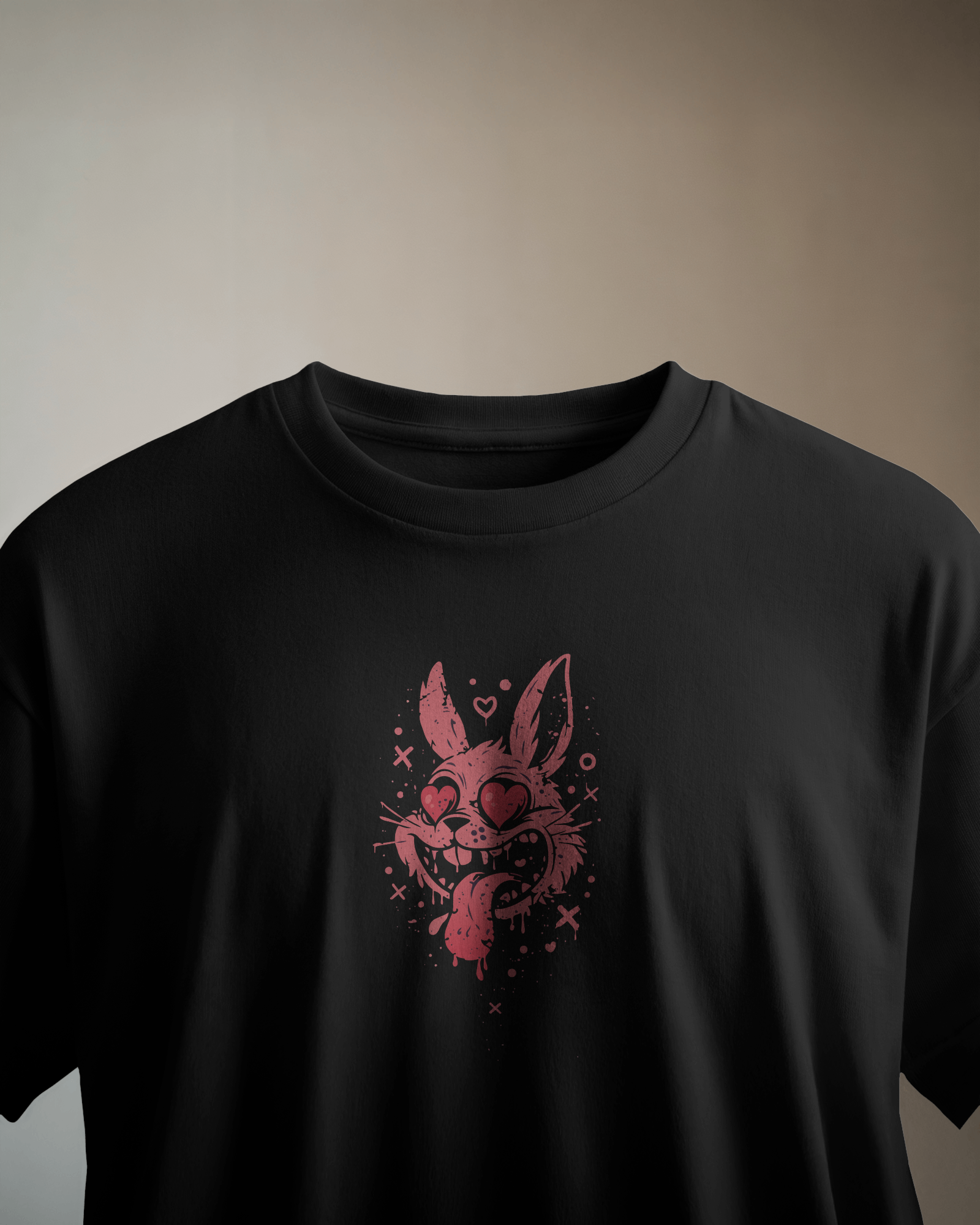 Crazy Rabbit Siyah Tişört