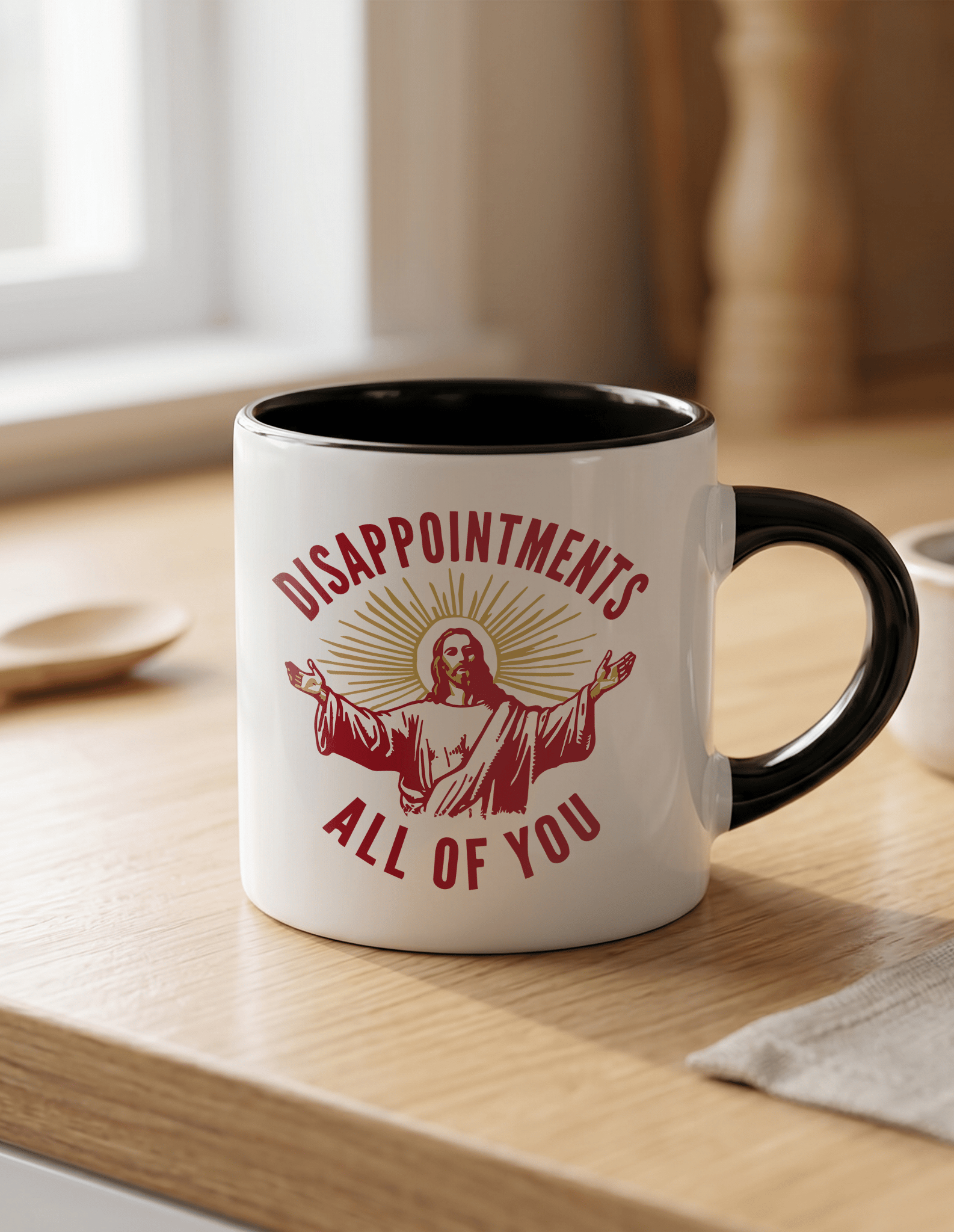 Disappointments 180 ml Beyaz Siyah Kahve Kupası