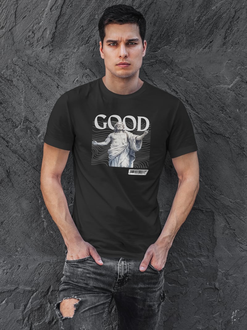 Good Dijital Baskı Siyah Unisex Tişört