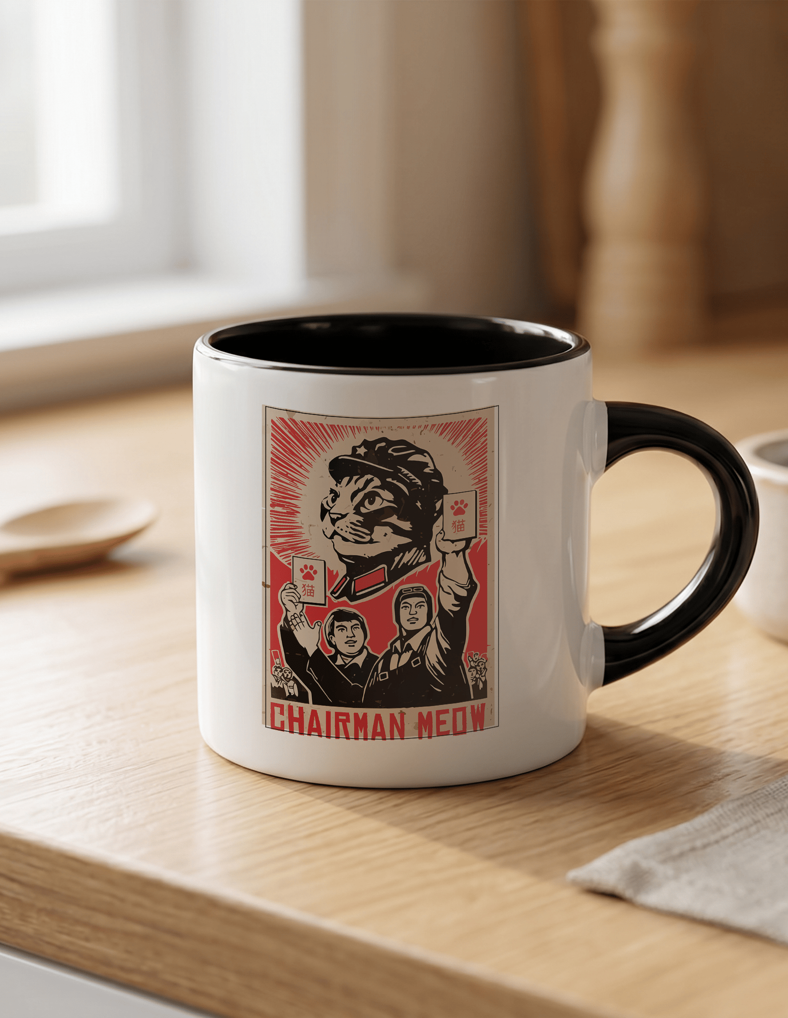 Chairman 180 ml Beyaz Siyah Kahve Kupası