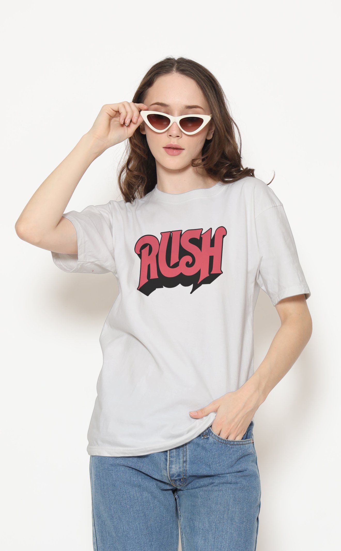 Rush Unisex Beyaz Tişört