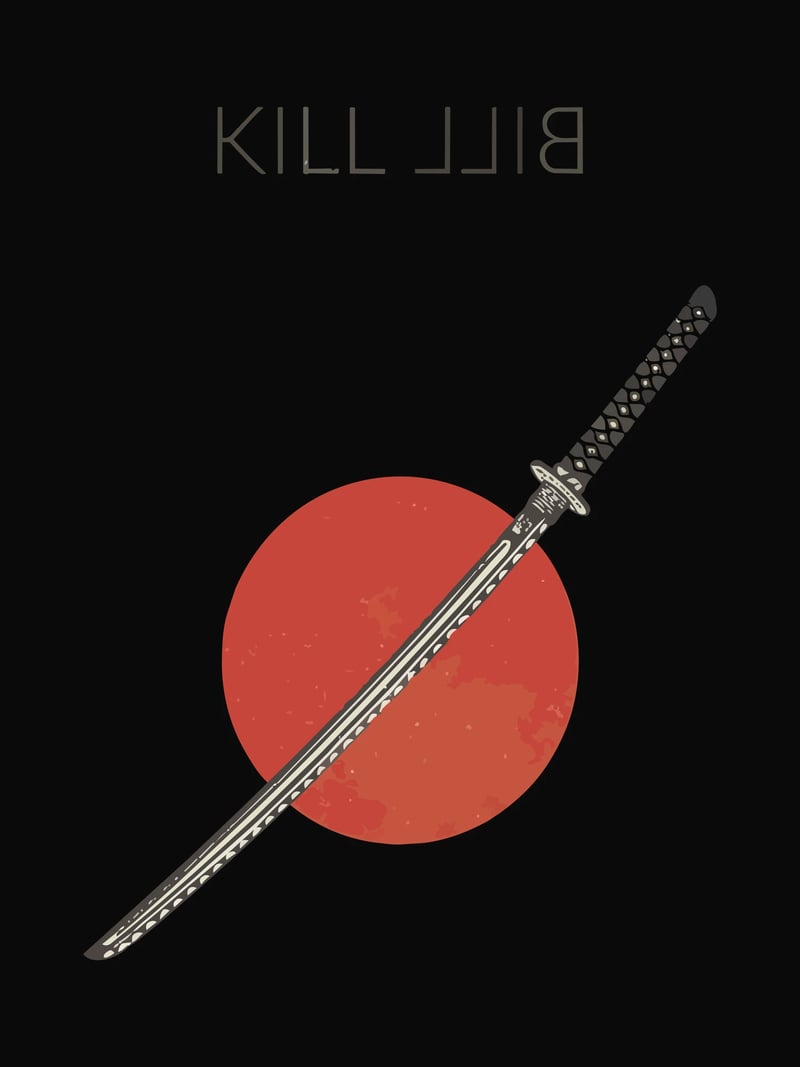 Kill Bill Katana baskısının kendisi, ürün üzerinde değil