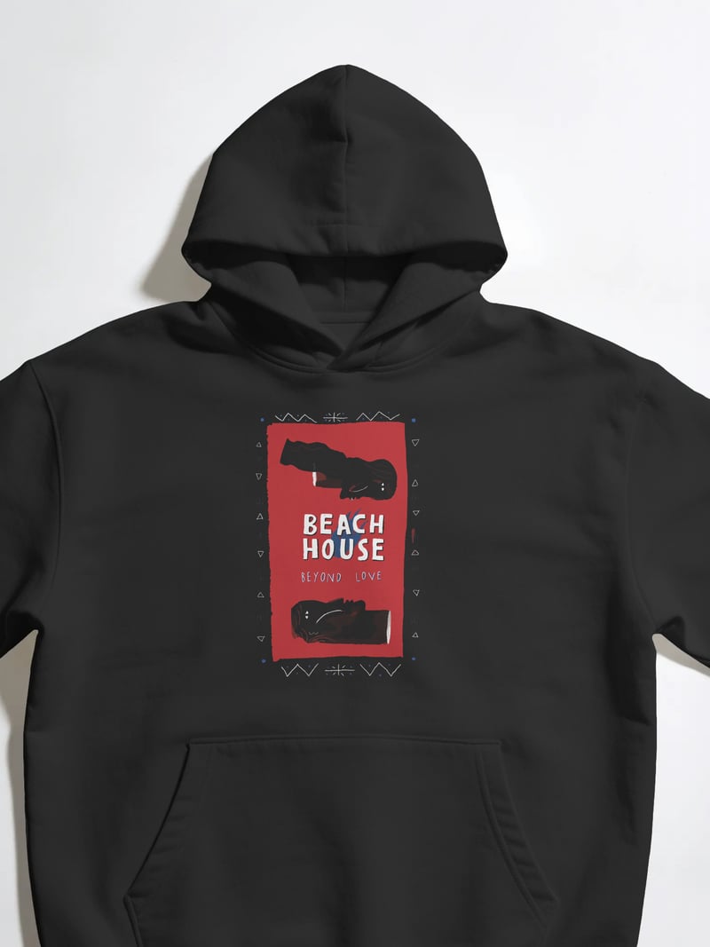 Beach House Siyah Kapüşonlu Sweatshirt