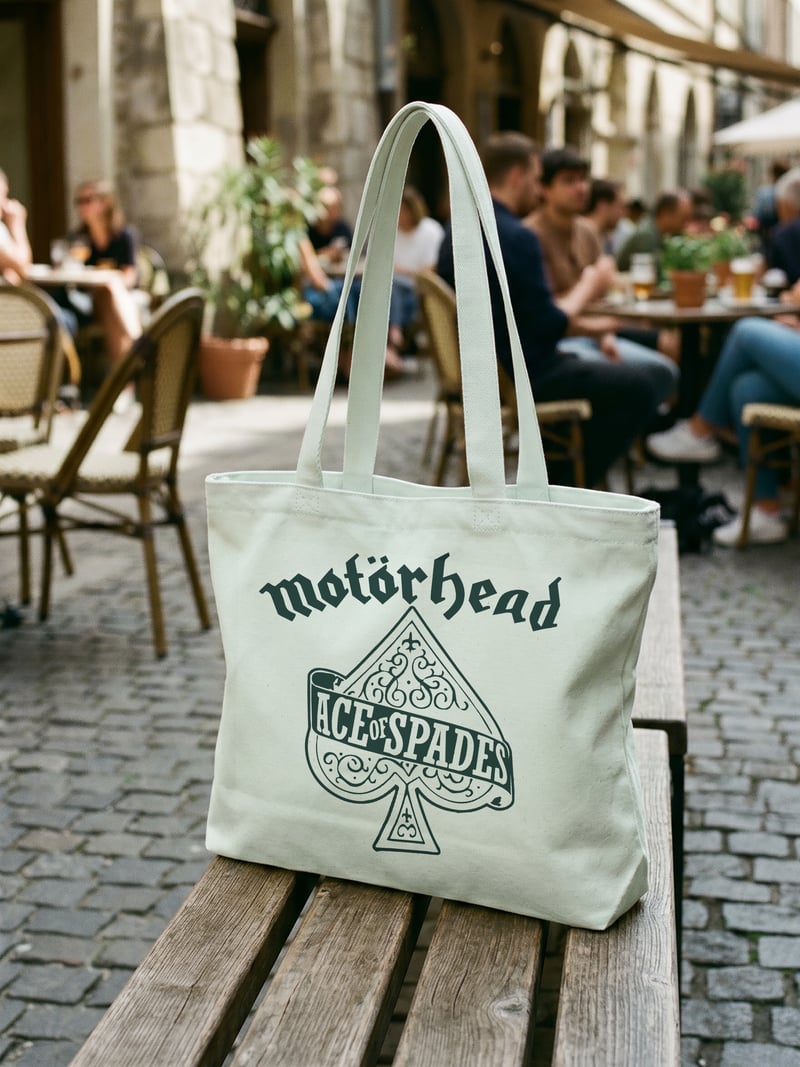 Motörhead Fermuarlı Astarlı Körüklü Kanvas Çanta 35 x 40 cm