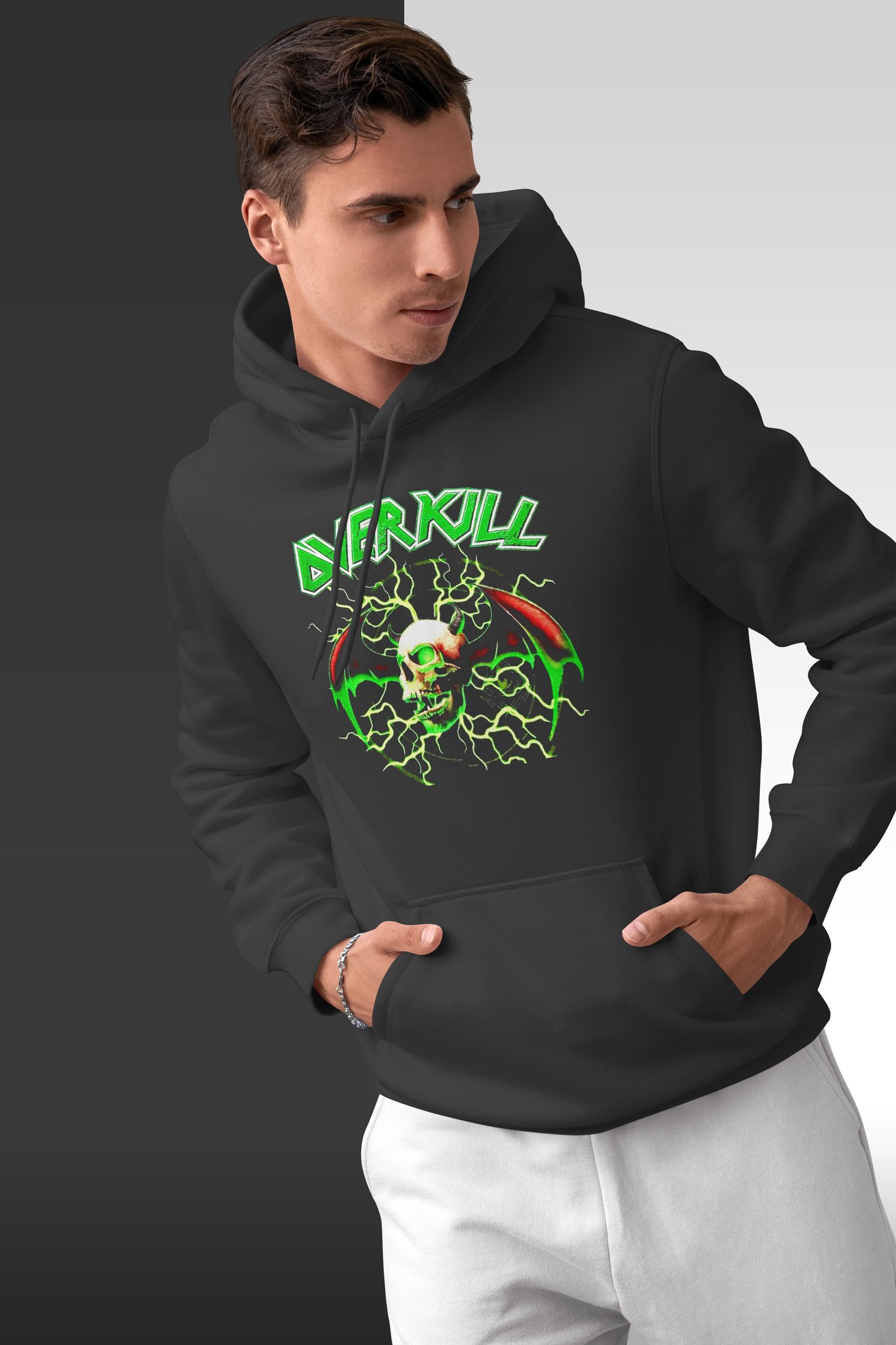 Overkill Kafatası Kapüşonlu Sweatshirt