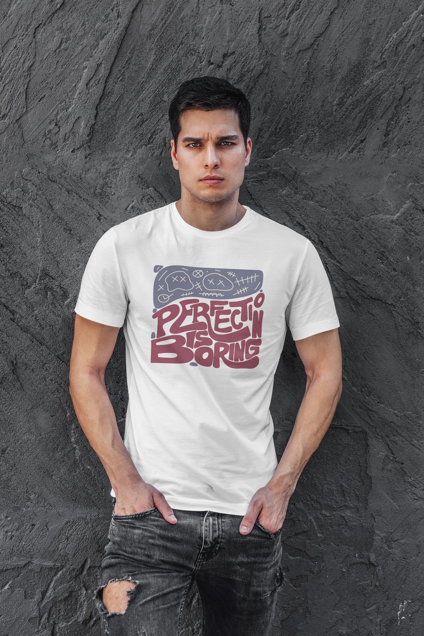 Perfection Dijital Baskı Beyaz Unisex Tişört