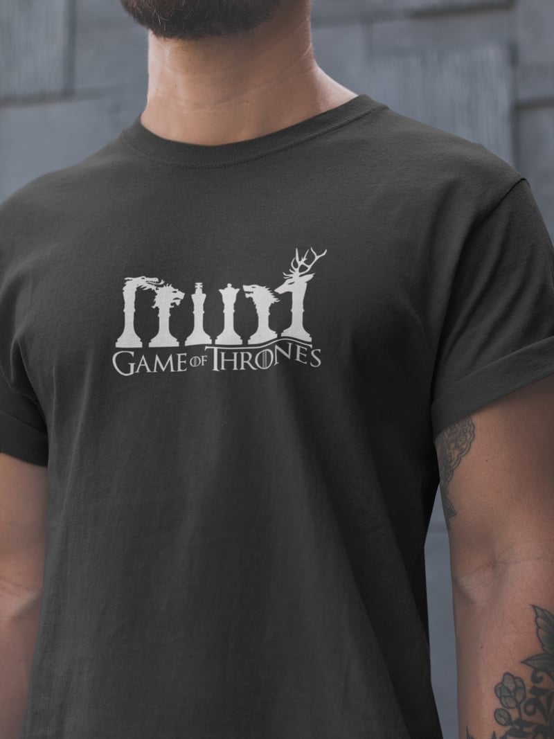 Game of Thrones Satranç Siyah Tişört