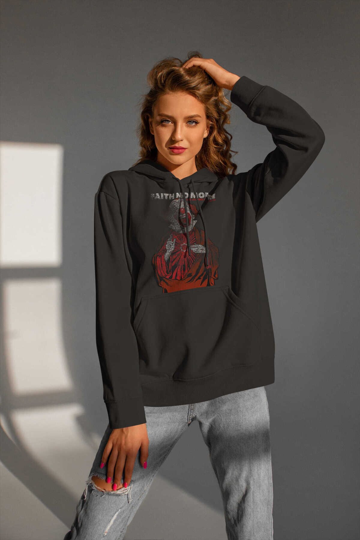 Faith No More Dijital Baskı Kapüşonlu Unisex Sweatshirt