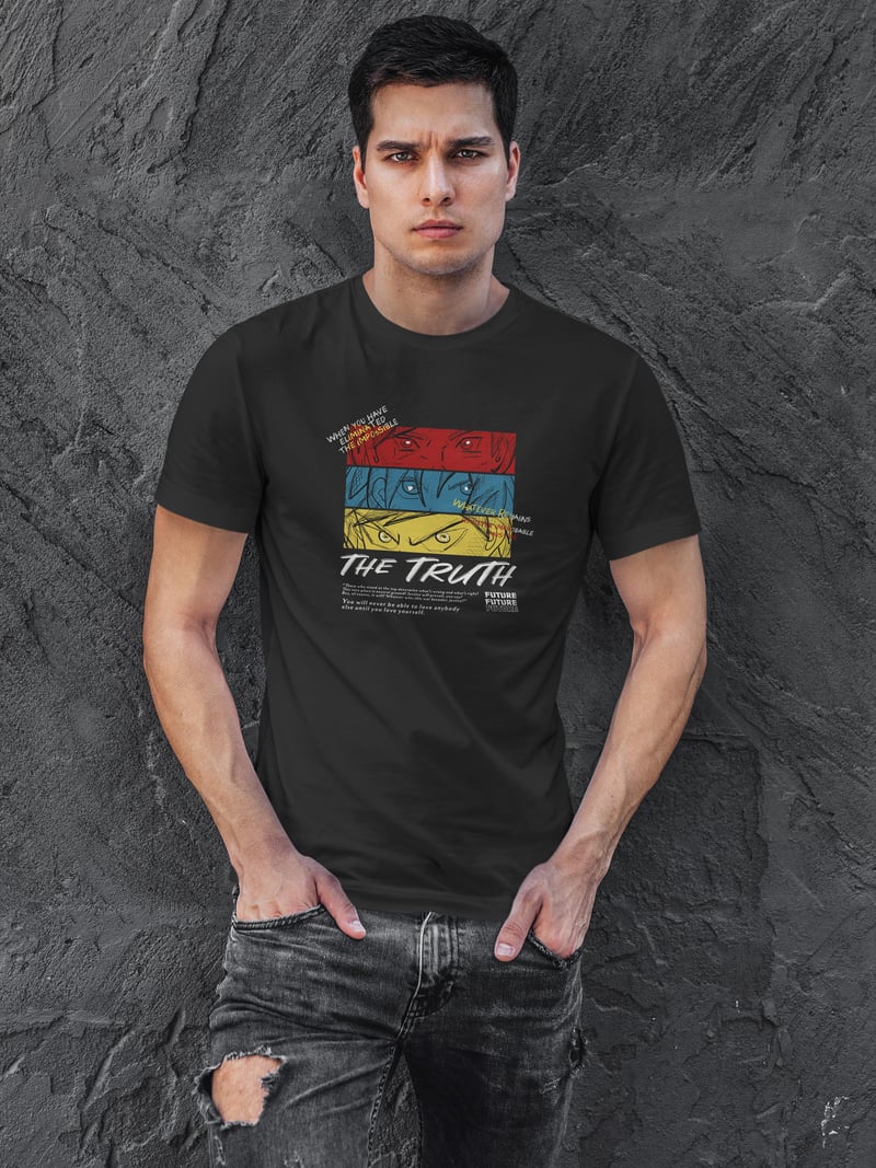 The Truth Dijital Baskı Siyah Unisex Tişört