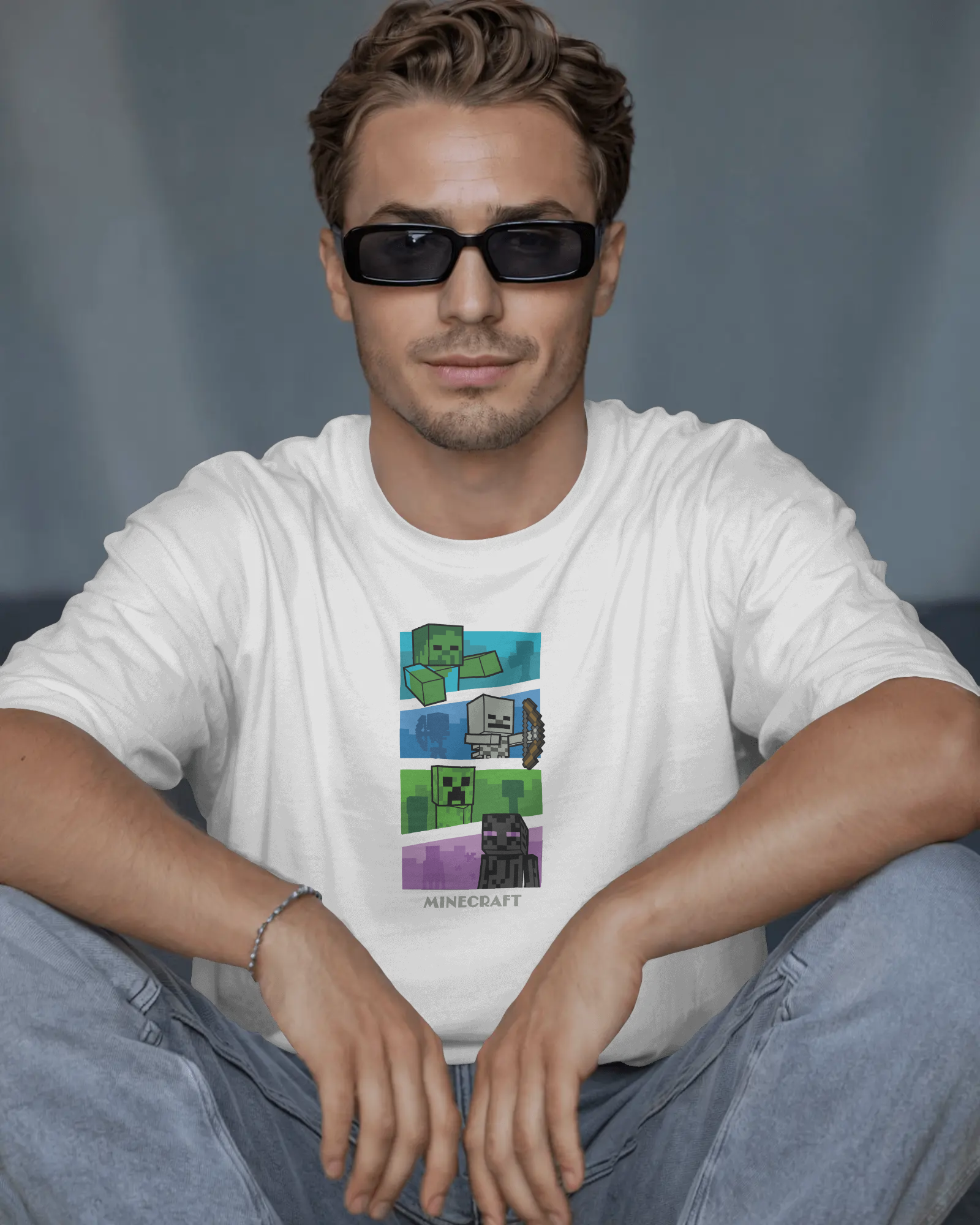 Minecraft Beyaz Tişört