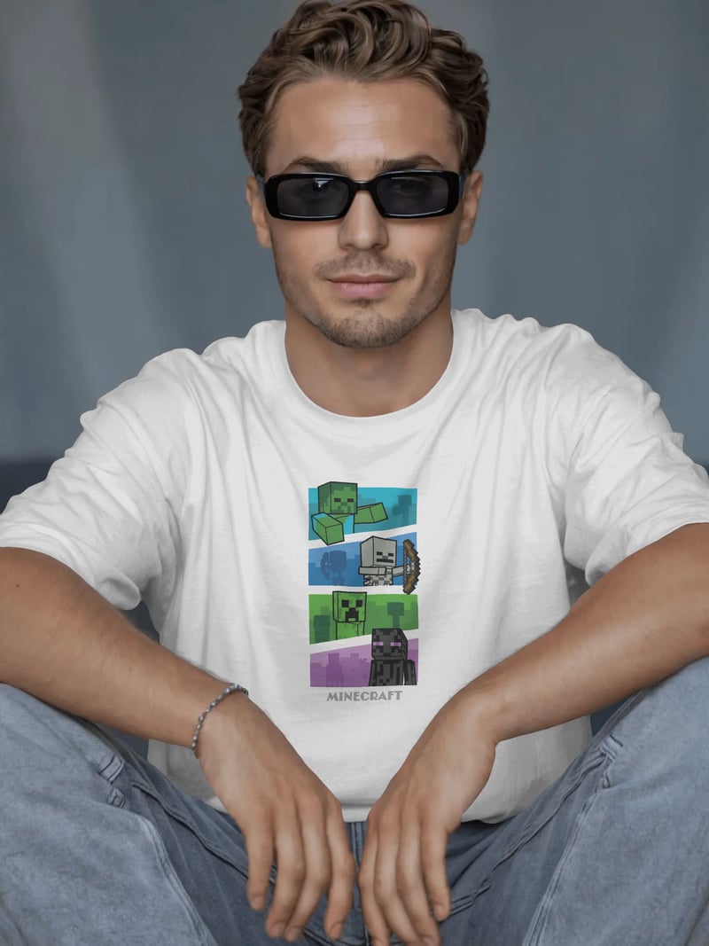 Minecraft Beyaz Tişört