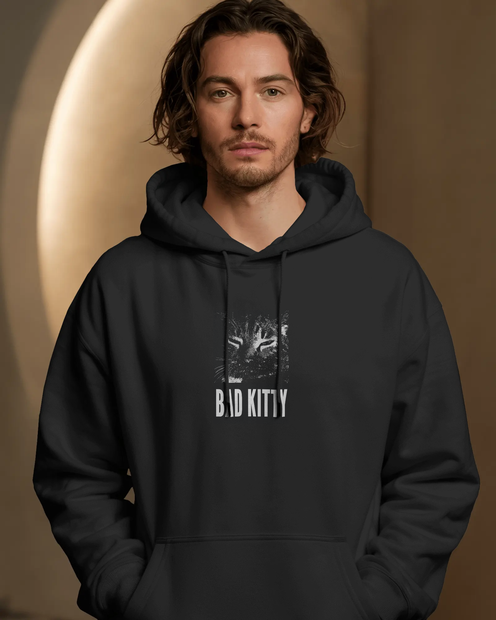Bad Kitty Siyah Kapüşonlu Sweatshirt