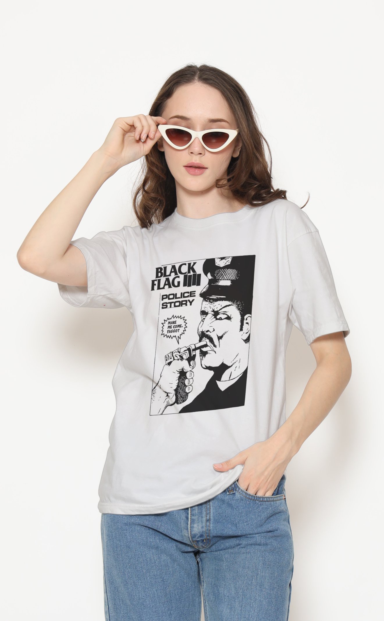 Black Flag Unisex Beyaz Tişört
