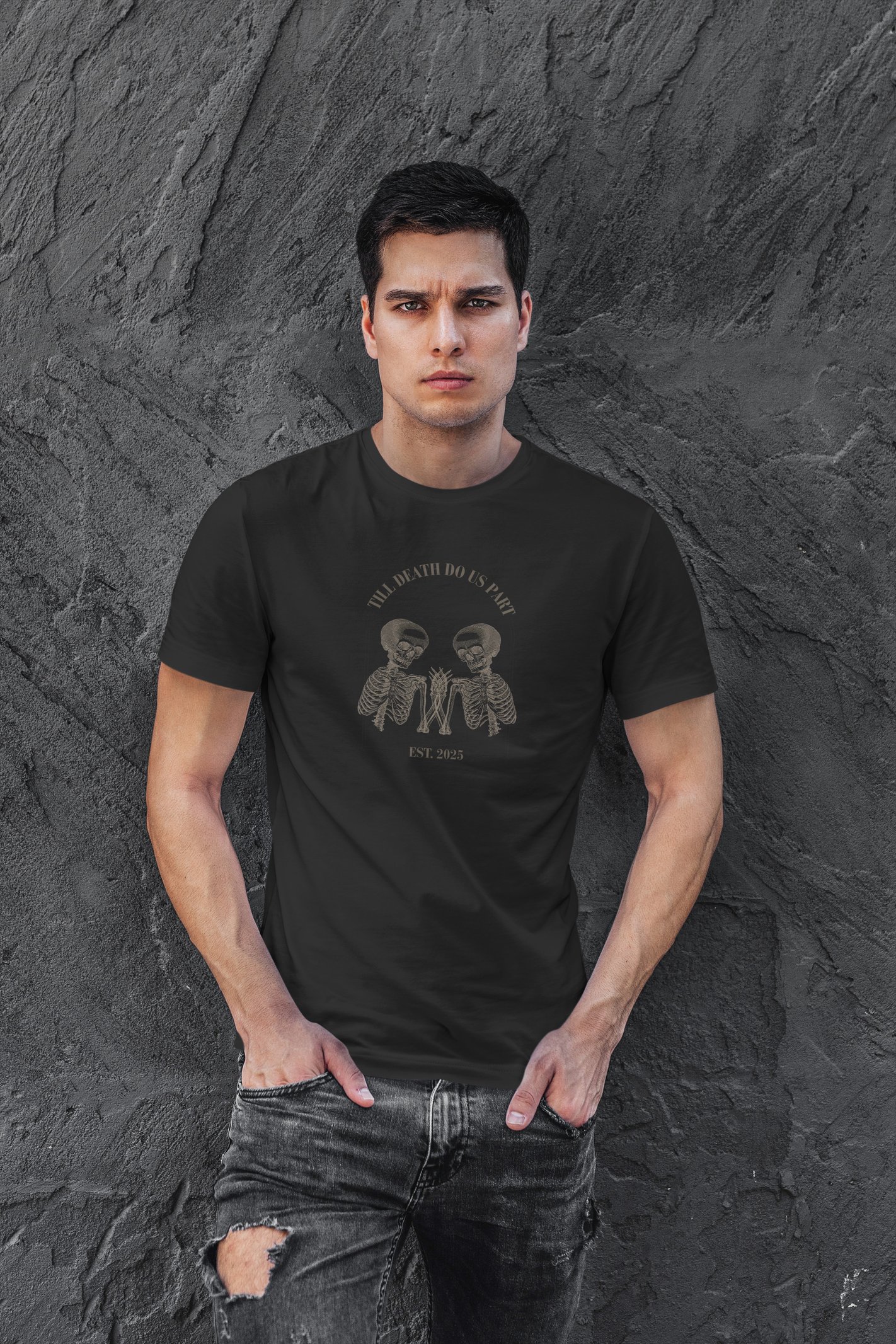 Till Death Dijital Baskı Siyah Unisex Tişört
