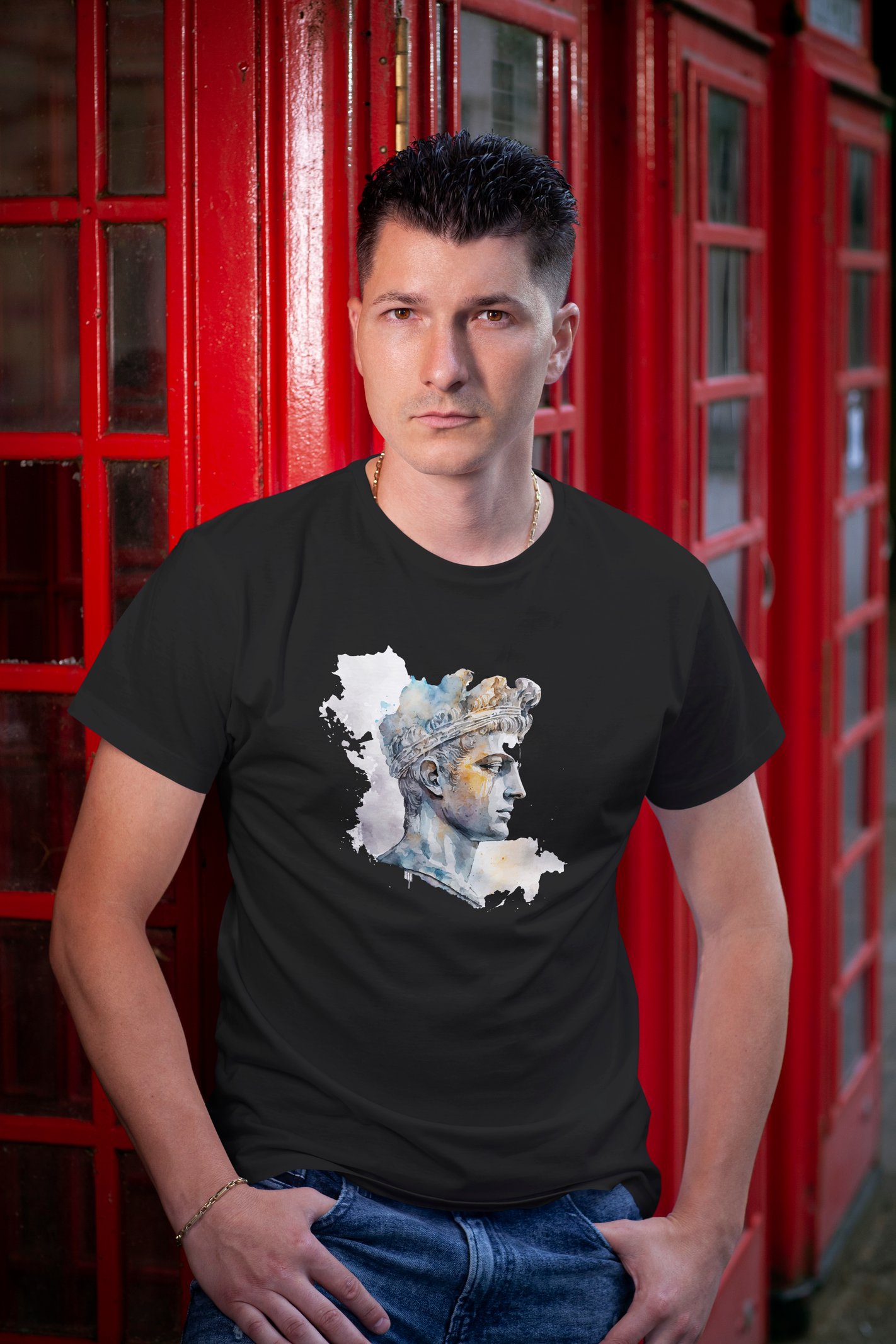 Whale Dijital Baskı Unisex Siyah Tişört