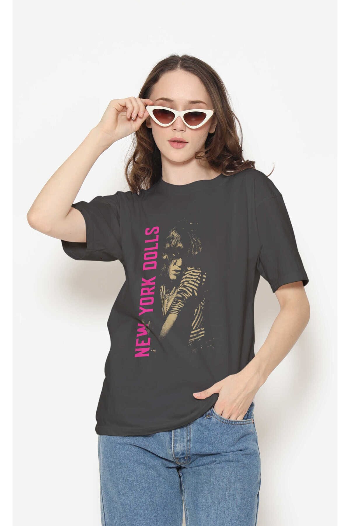 New York Dolls Dijital Baskı Siyah Unisex Tişört