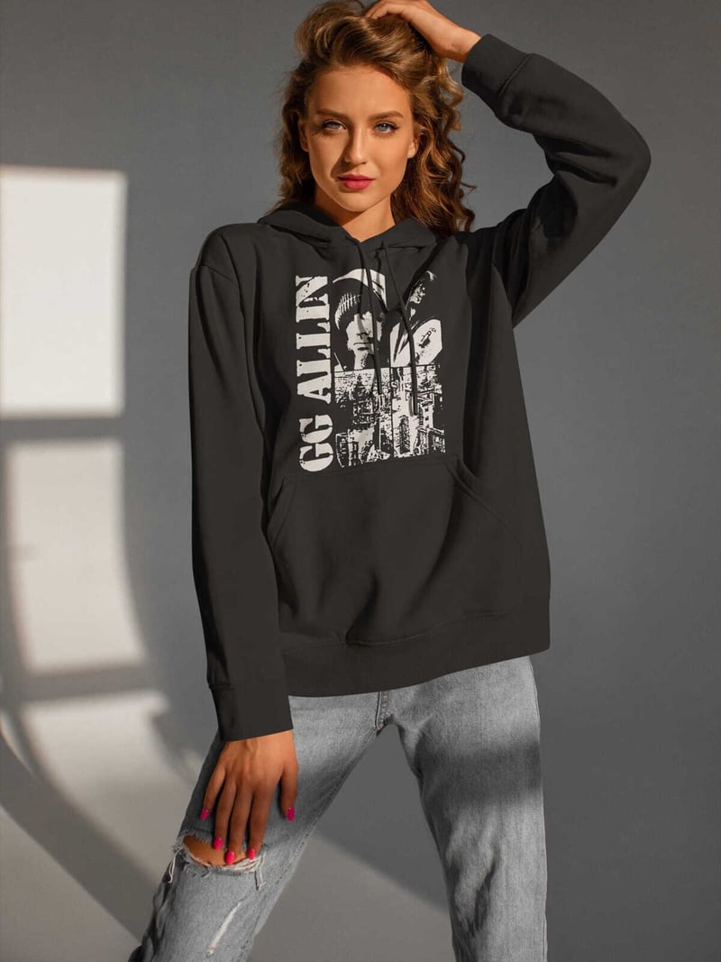 GG Allin Dijital Baskı Kapüşonlu Unisex Sweatshirt