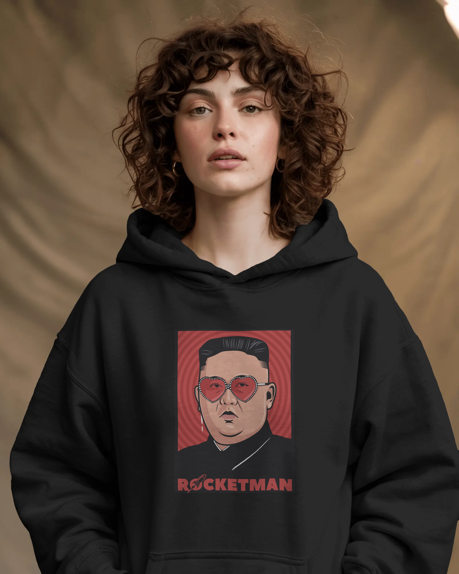 Rocketman Siyah Kapüşonlu Sweatshirt