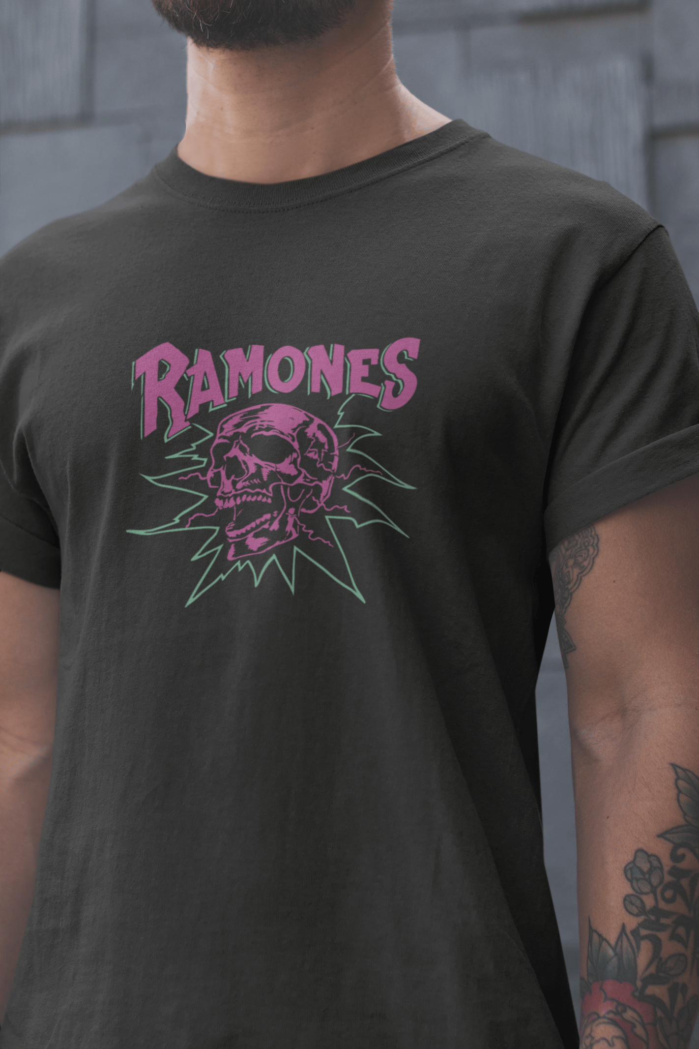 Ramones Kafatası Siyah Tişört
