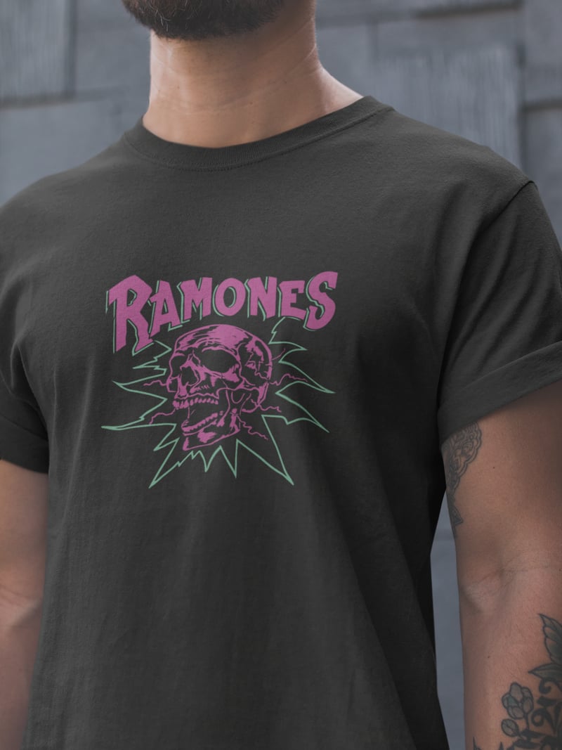 Ramones Kafatası Siyah Tişört