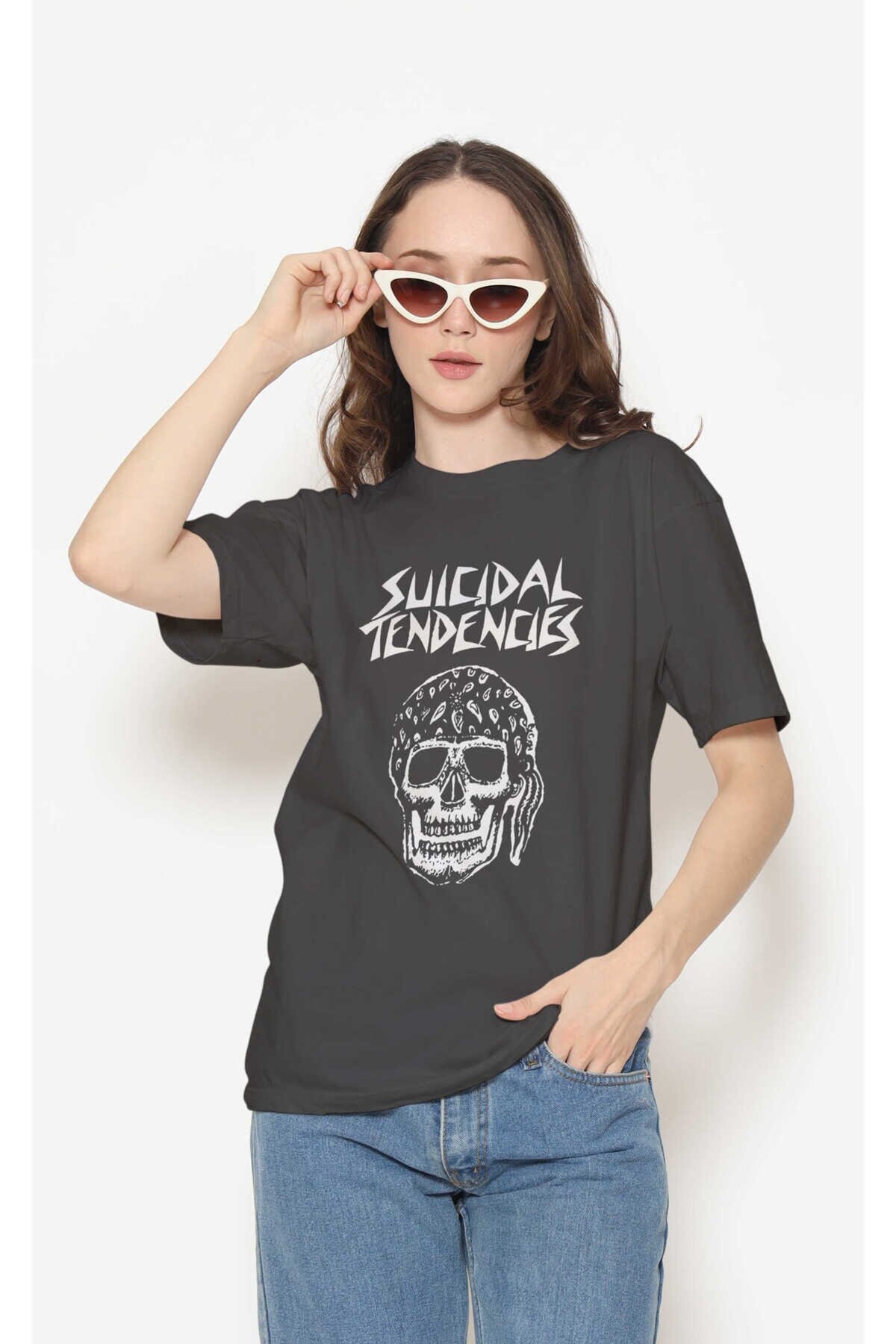 Suicidal Tendencies Dijital Baskı Siyah Unisex Tişört