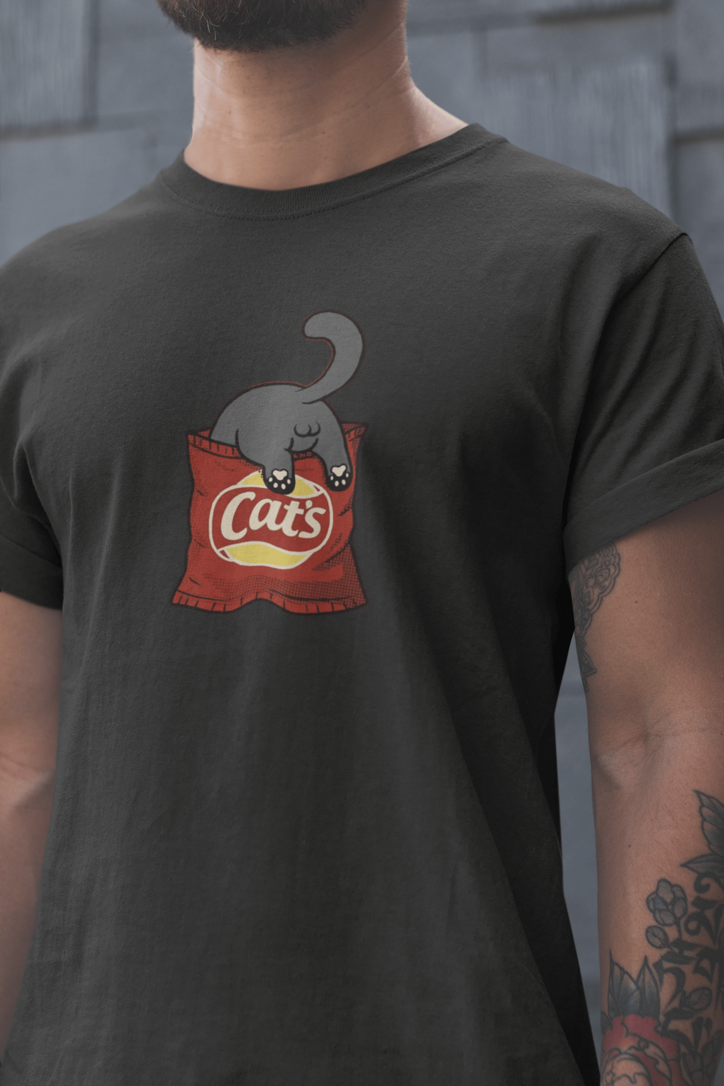 Cat's Unisex Siyah Tişört