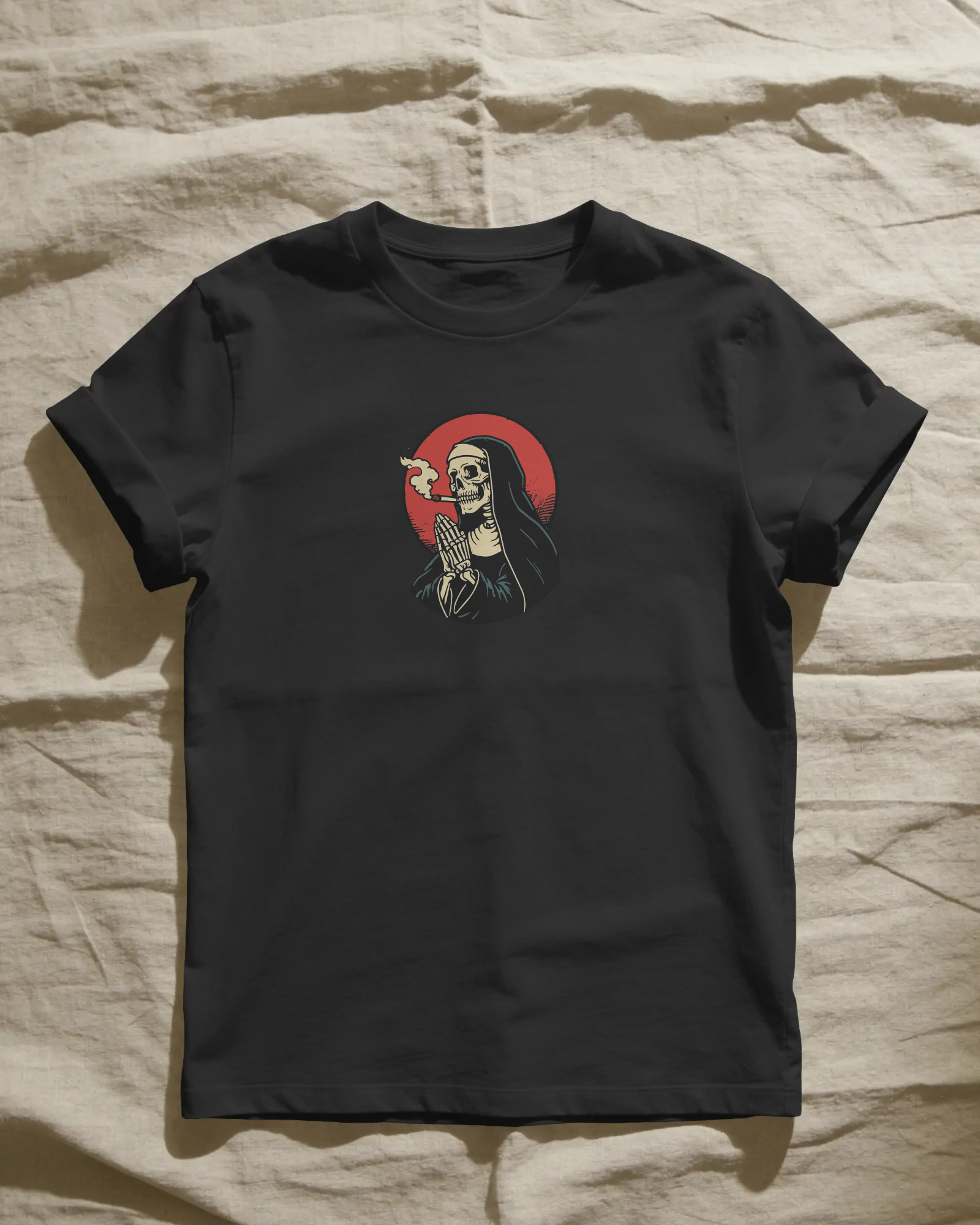 Nun Unisex Siyah Tişört