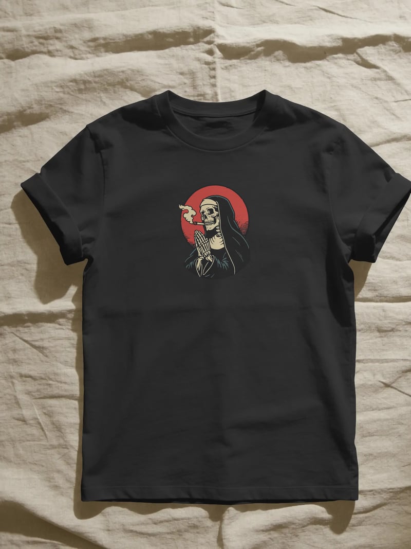Nun Unisex Siyah Tişört