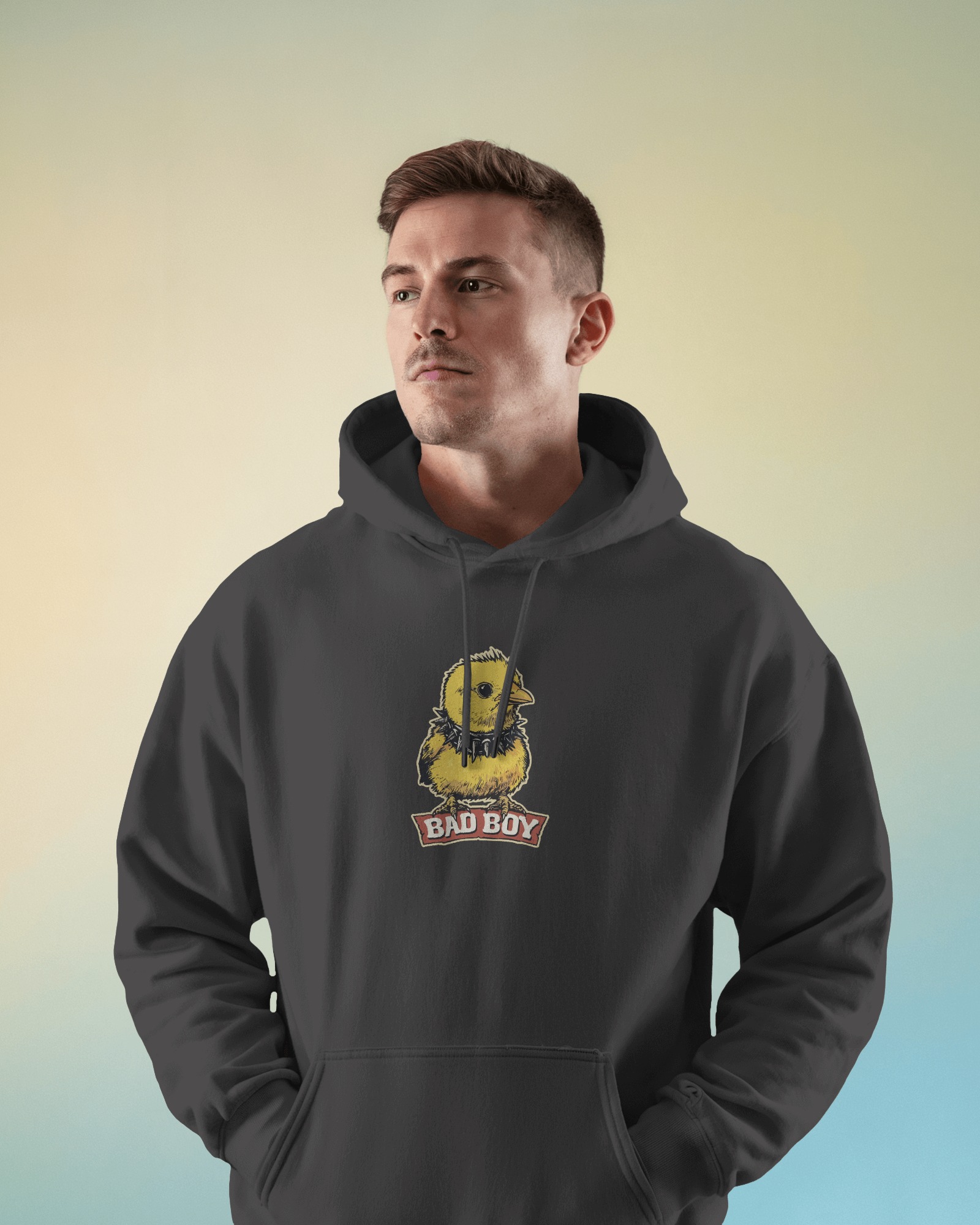 Bad Boy Unisex Siyah Kapüşonlu Sweatshirt