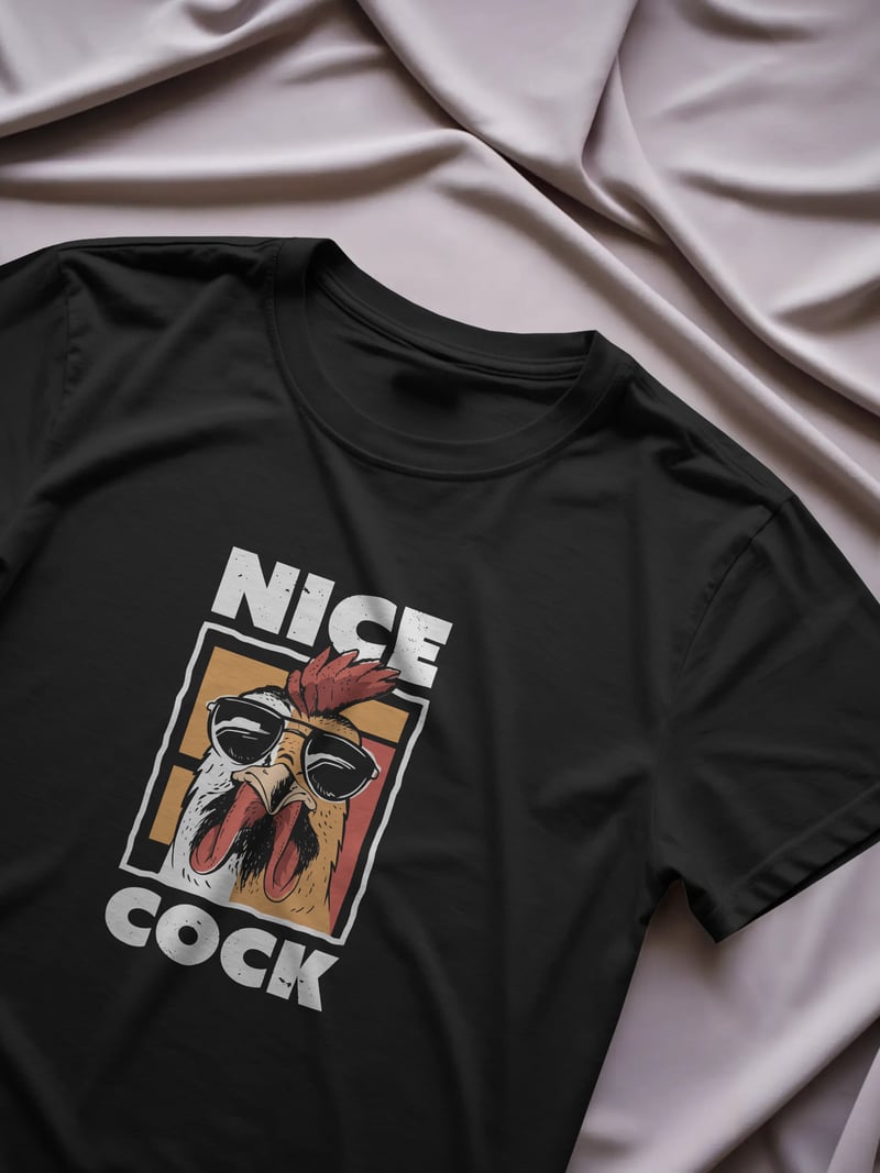Nice Cock Siyah Unisex Tişört
