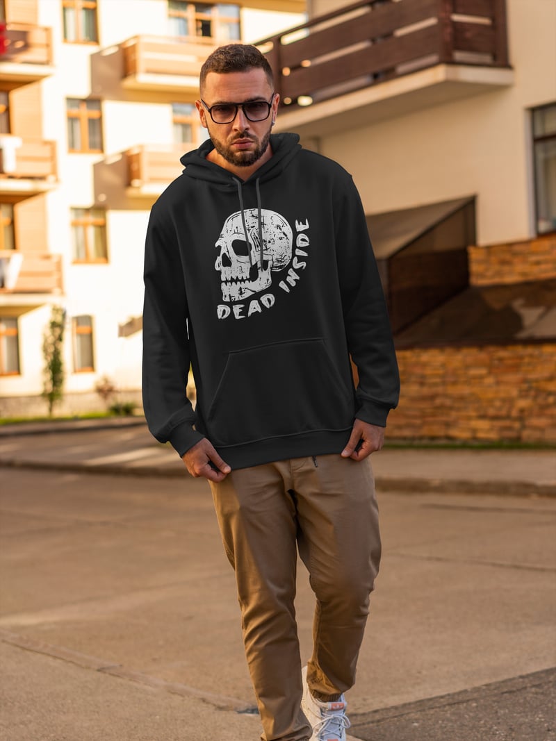 Dead Inside Kafatası Kapüşonlu Sweatshirt
