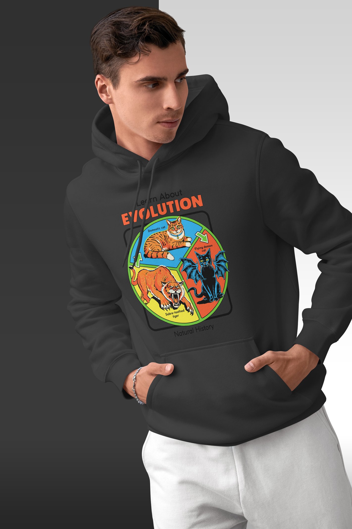 Evolution Kedi Kapüşonlu Sweatshirt