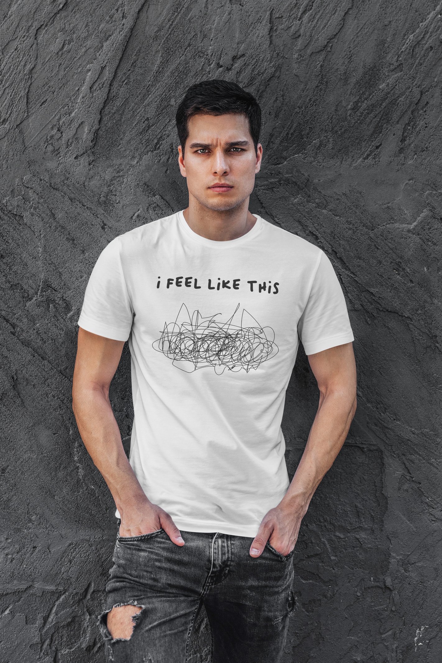 Feel Like This Dijital Baskı Beyaz Unisex Tişört