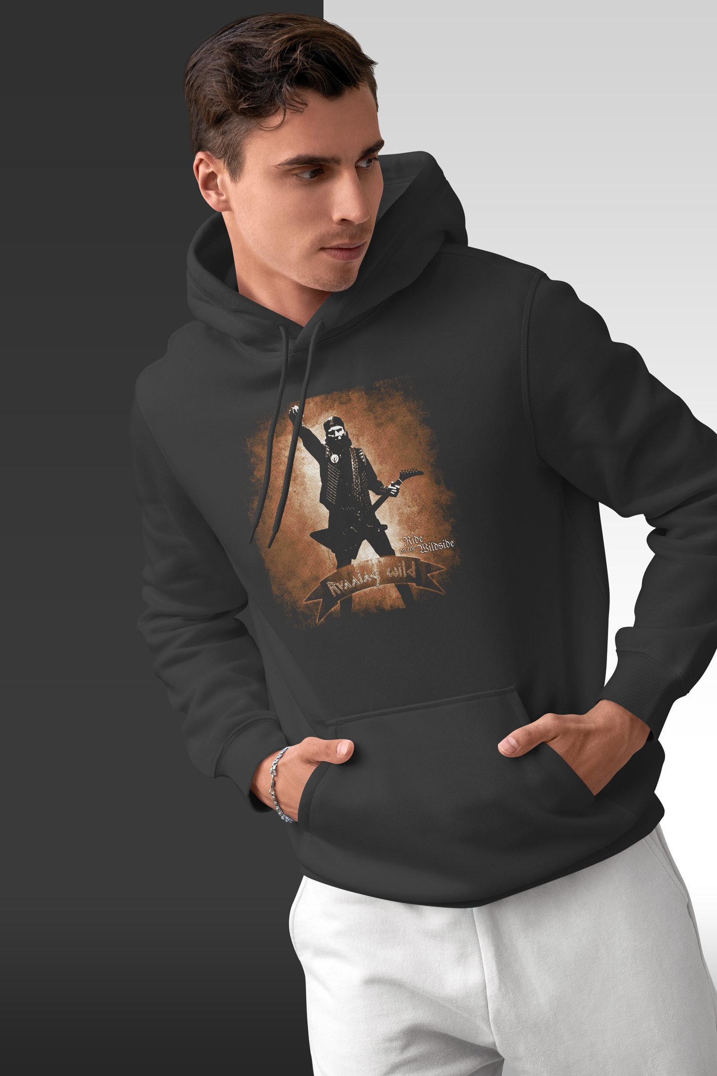 Running Wild Gitarist Kapüşonlu Sweatshirt