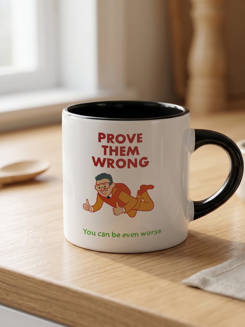 Prove Them Wrong 180 ml Beyaz Siyah Kahve Kupası