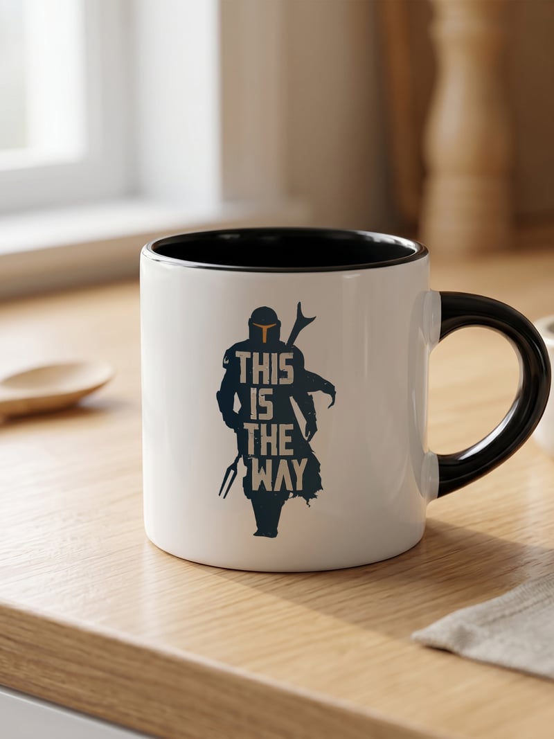 Star Wars 180 ml Beyaz Siyah Kahve Kupası