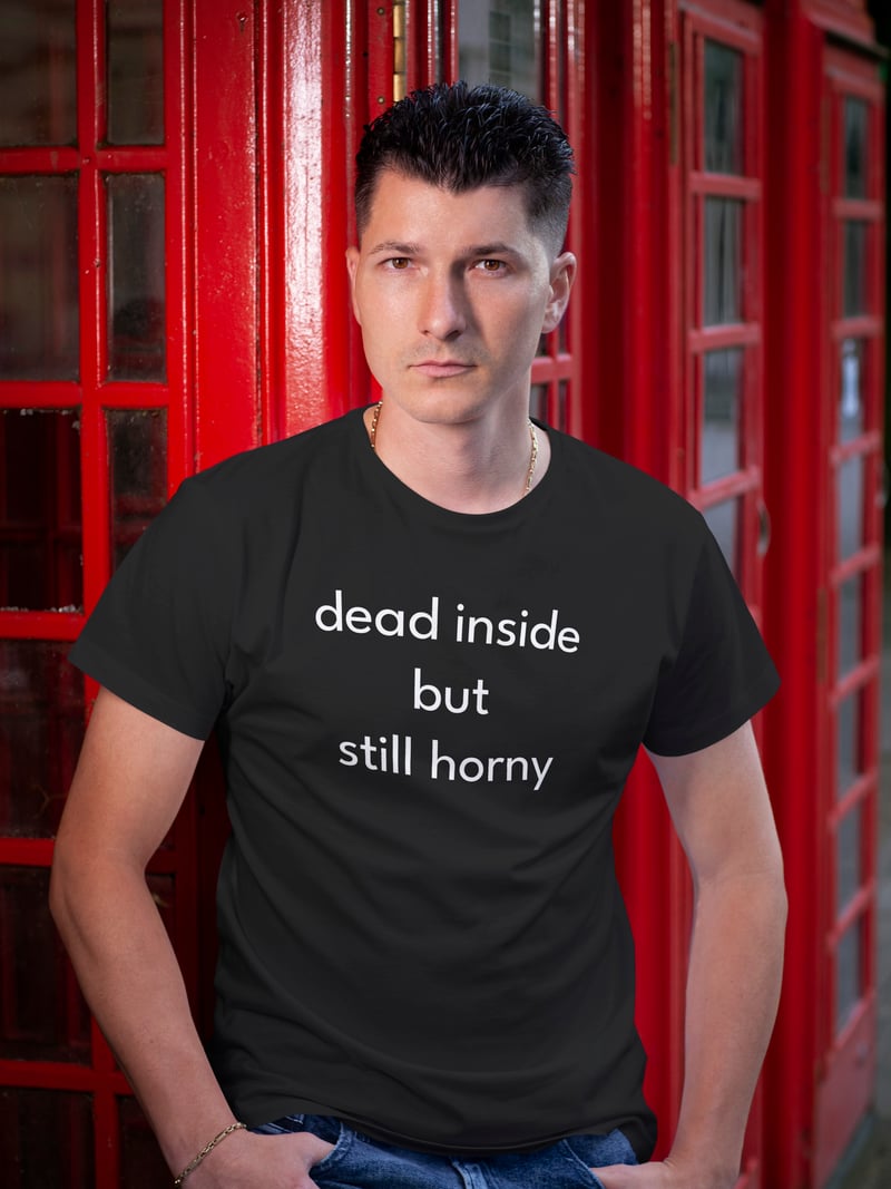 Dead Inside Dijital Baskı Unisex Siyah Tişört