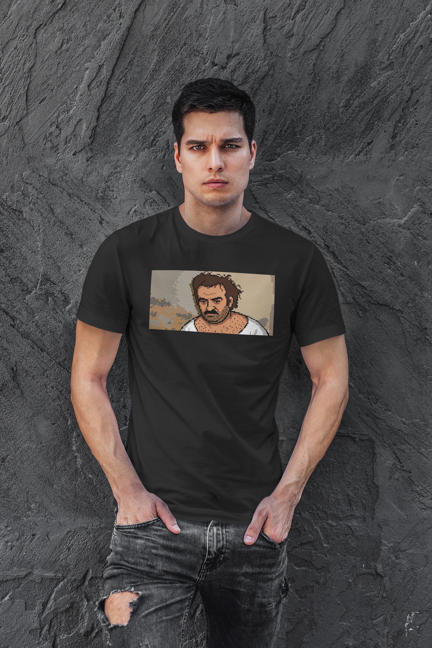 Uyanış Dijital Baskı Siyah Unisex Tişört