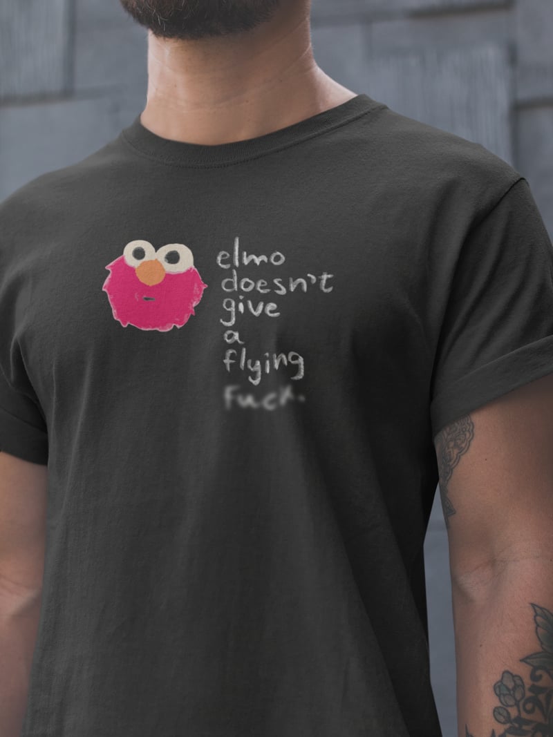 Elmo Unisex Siyah Tişört