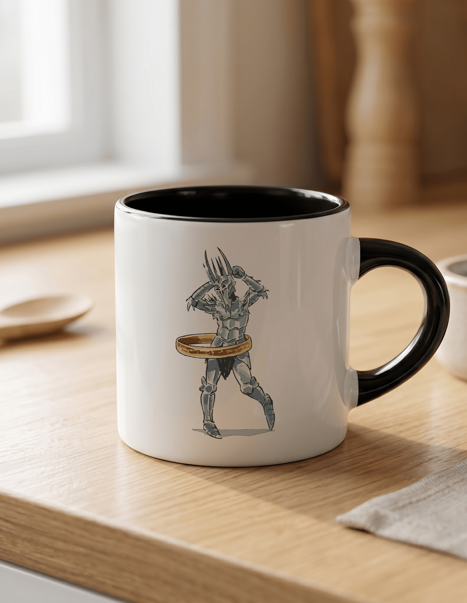 Lord of the Rings Yüzüklerin Efendisi 180 ml Beyaz Siyah Kahve Kupası