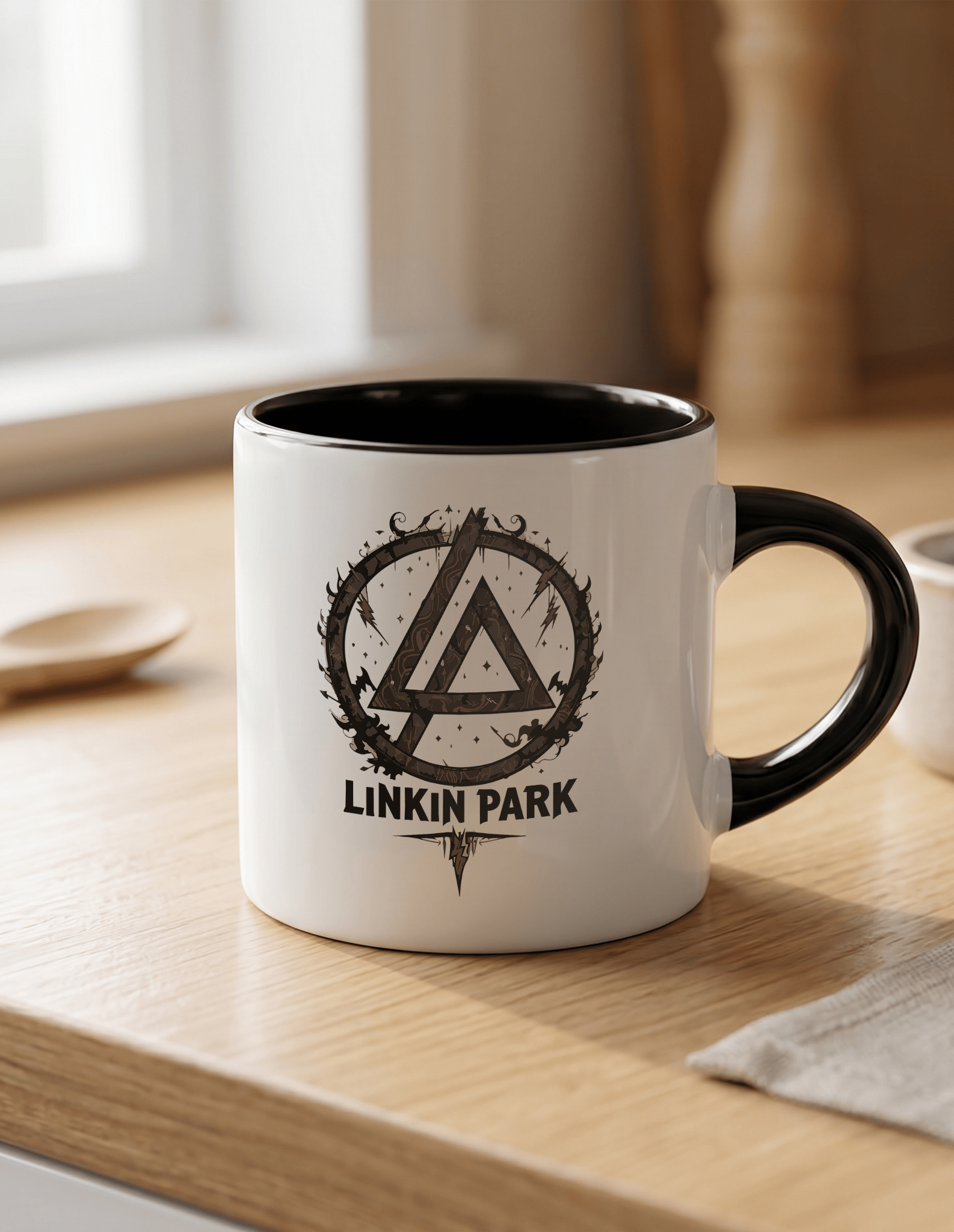 Linkin Park 180 ml Beyaz Siyah Kahve Kupası