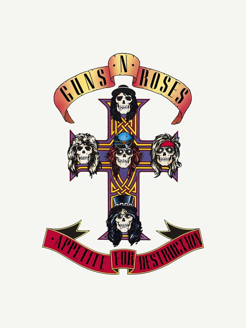 Guns N' Roses Haç baskısının kendisi, ürün üzerinde değil