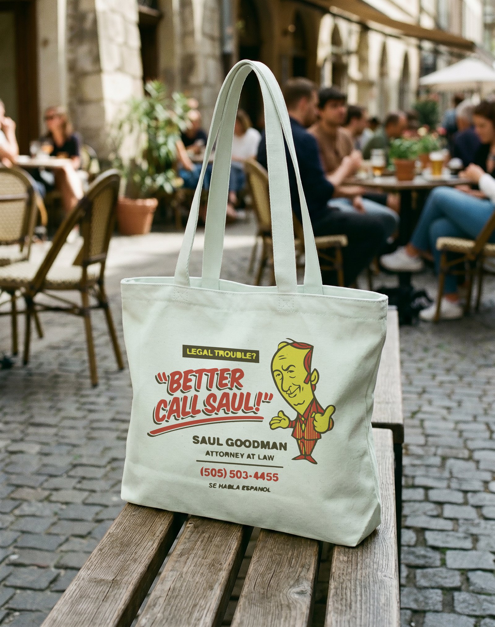 Better Call Saul Fermuarlı Astarlı Körüklü Kanvas Çanta 35 x 40 cm