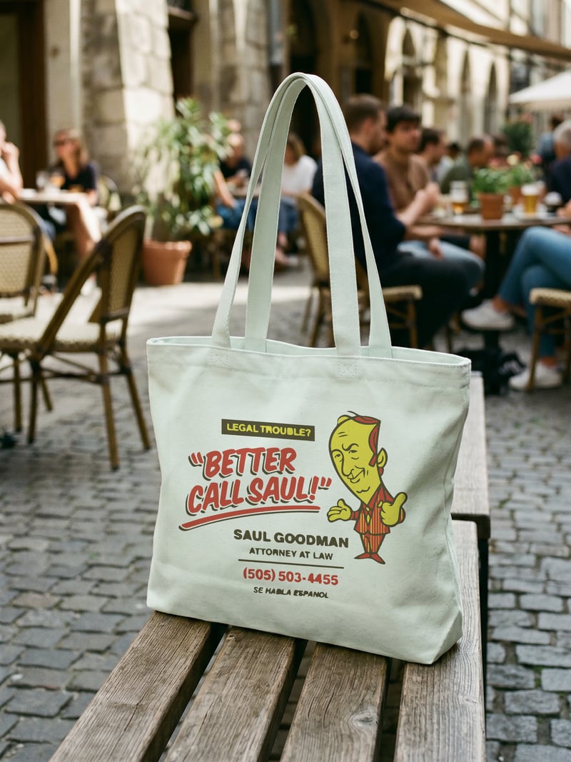 Better Call Saul Fermuarlı Astarlı Körüklü Kanvas Çanta 35 x 40 cm