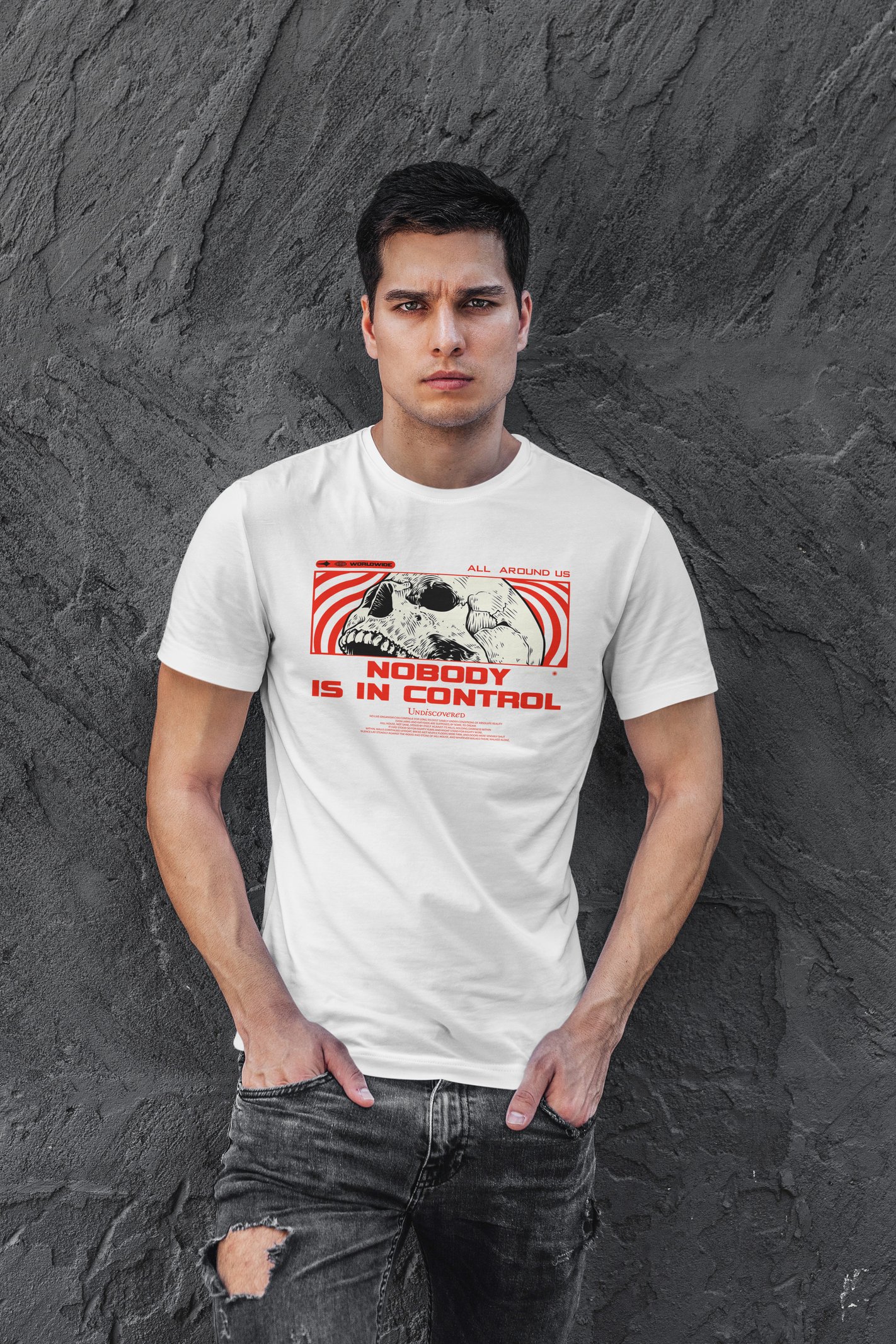 Nobody Dijital Baskı Beyaz Unisex Tişört