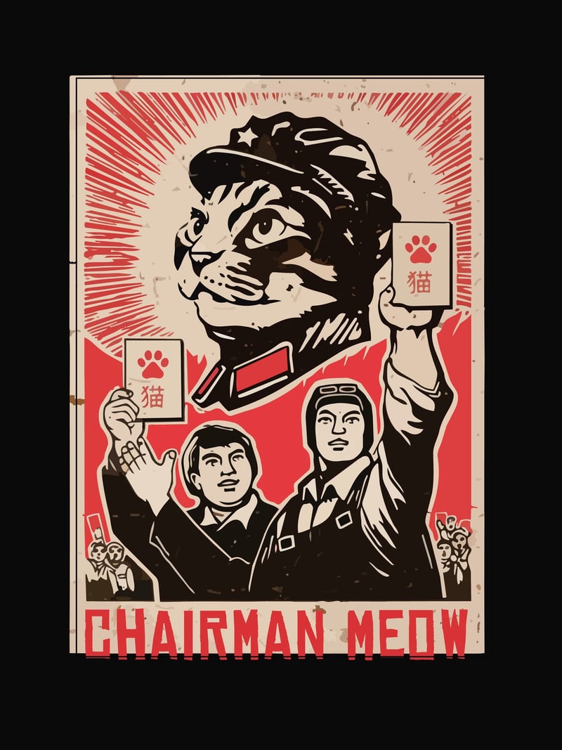 Chairman Meow baskısının kendisi, ürün üzerinde değil