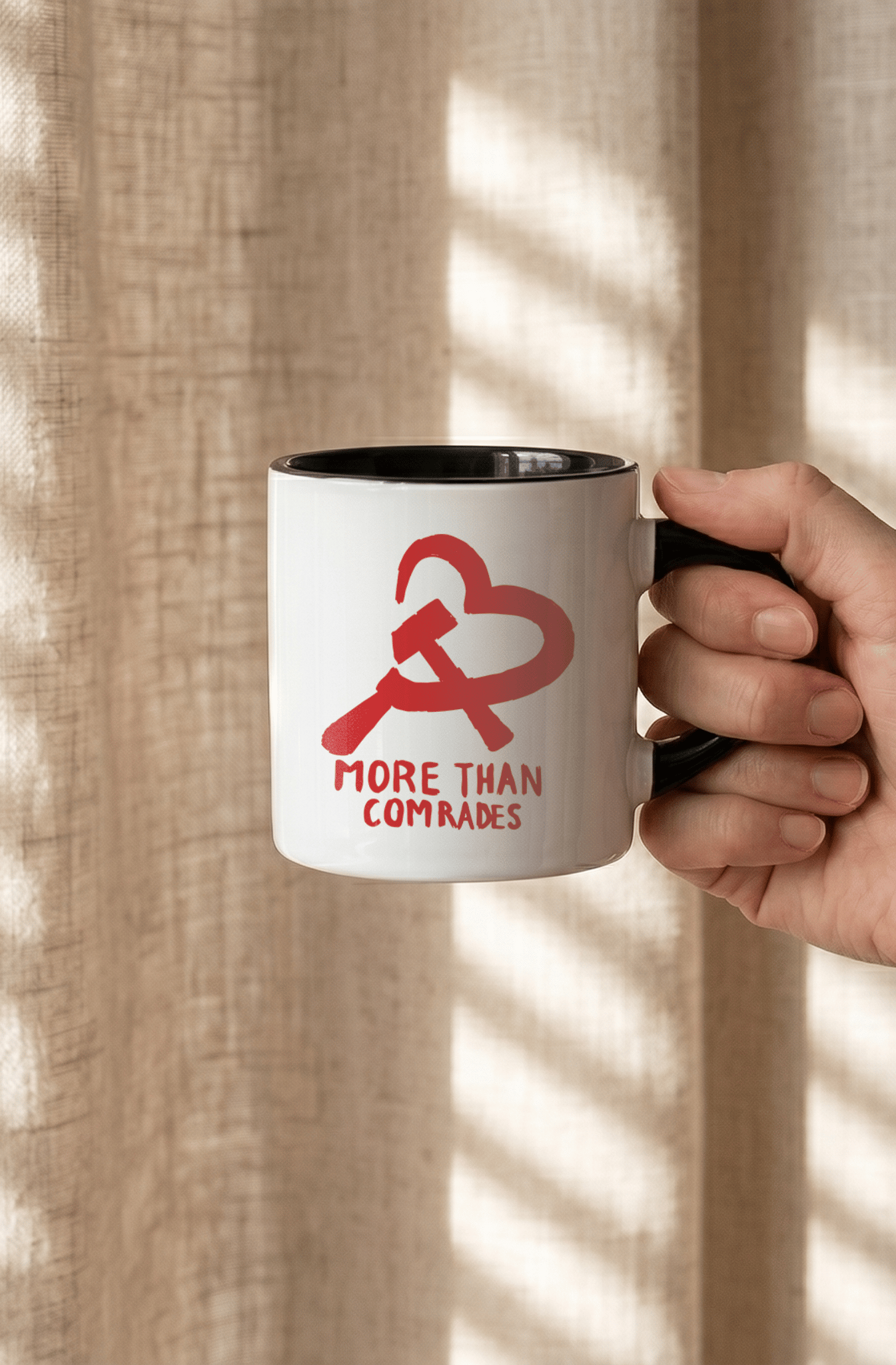 More Than Comrades 180 ml Beyaz Siyah Kahve Kupası
