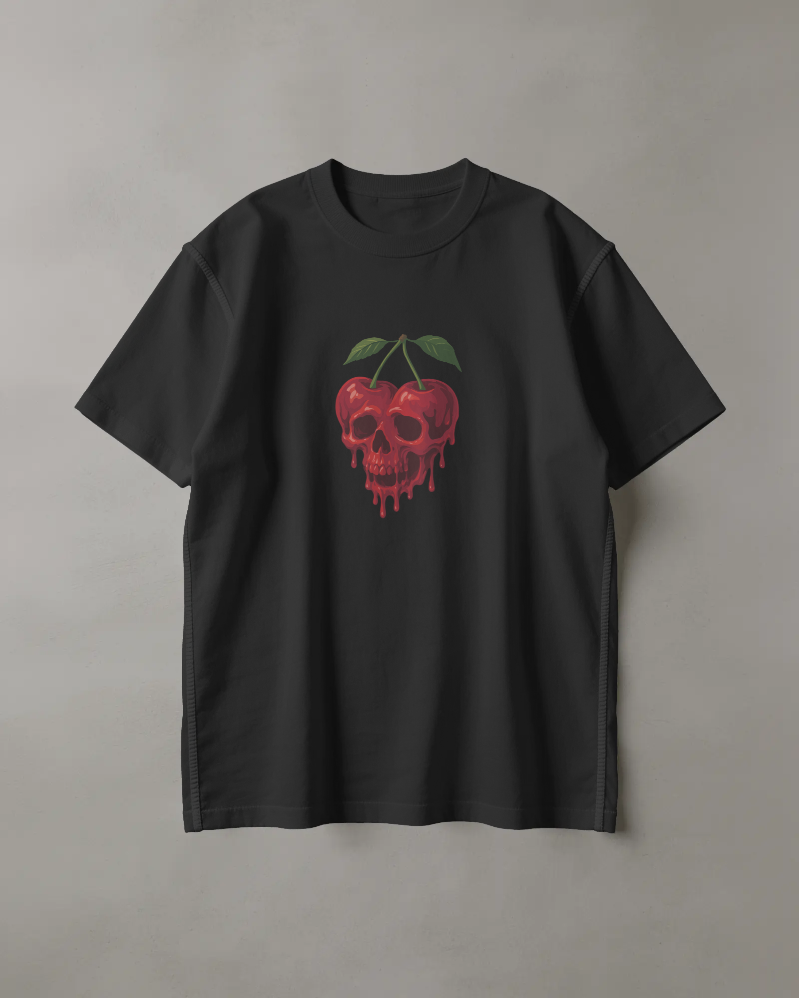 Cherry Skull Siyah Tişört