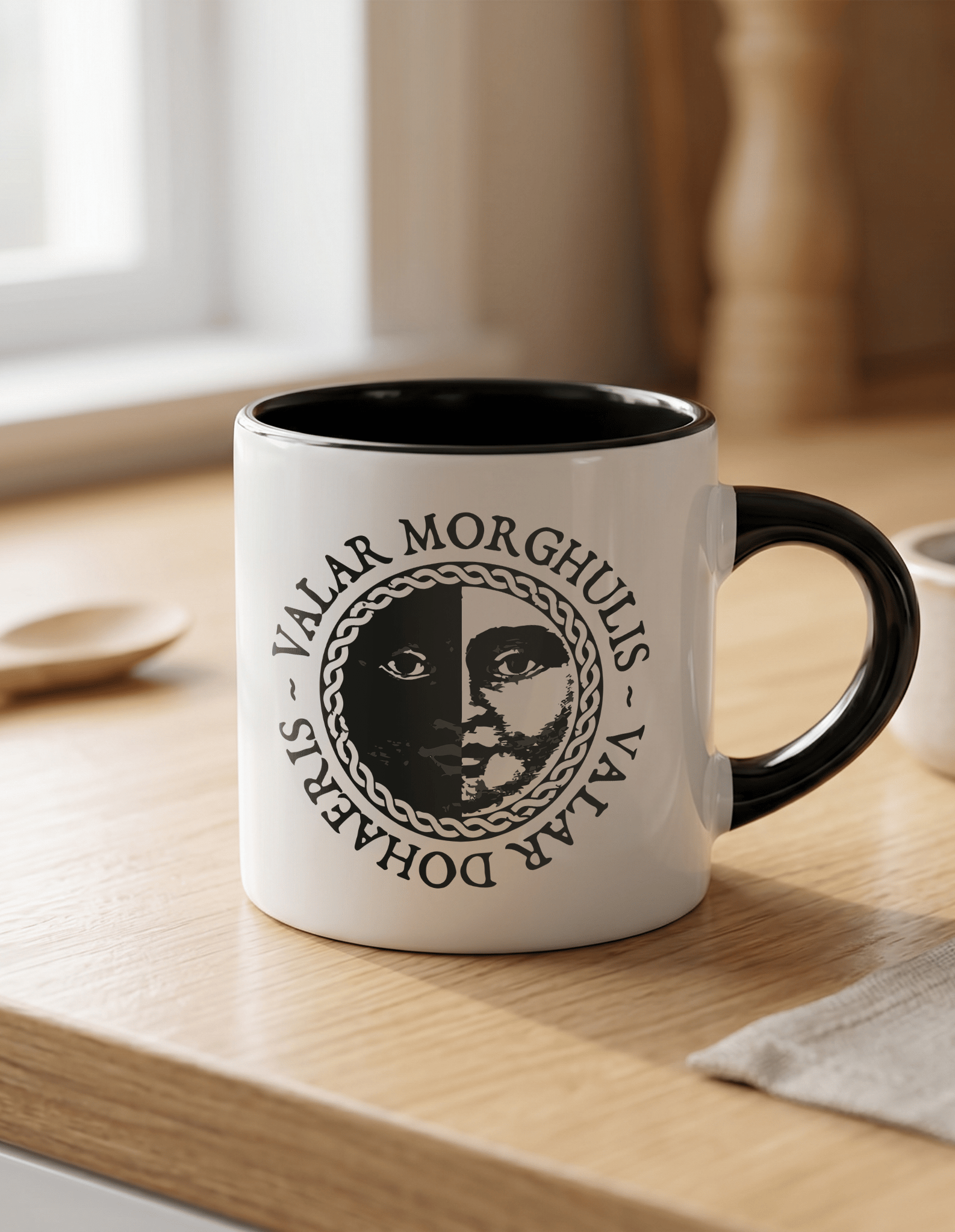 Game of Thrones 180 ml Beyaz Siyah Kahve Kupası
